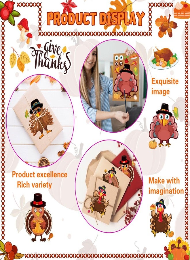 DUJAA 24Sheet Make-a-Turkey Stickers Thanksgiving Party Favors Supplies Stickers for Kids Turkey Games Crafts Sticker Autumn Fall Harvest Halloween Thanksgiving Decorations - Image 5